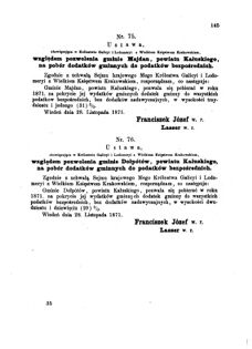 Landes-Gesetz- und Verordnungsblatt für das Königreich Galizien und Lodomerien sammt dem Großherzogthume Krakau 1871bl01 Seite: 145