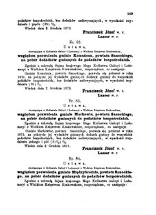 Landes-Gesetz- und Verordnungsblatt für das Königreich Galizien und Lodomerien sammt dem Großherzogthume Krakau 1871bl01 Seite: 149