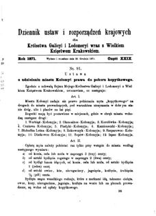 Landes-Gesetz- und Verordnungsblatt für das Königreich Galizien und Lodomerien sammt dem Großherzogthume Krakau 1871bl01 Seite: 153