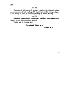 Landes-Gesetz- und Verordnungsblatt für das Königreich Galizien und Lodomerien sammt dem Großherzogthume Krakau 1871bl01 Seite: 154