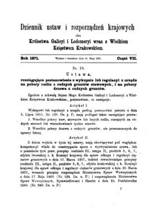 Landes-Gesetz- und Verordnungsblatt für das Königreich Galizien und Lodomerien sammt dem Großherzogthume Krakau 1871bl01 Seite: 23