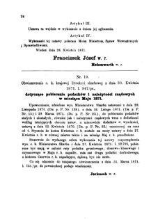 Landes-Gesetz- und Verordnungsblatt für das Königreich Galizien und Lodomerien sammt dem Großherzogthume Krakau 1871bl01 Seite: 24