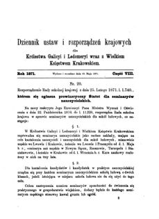 Landes-Gesetz- und Verordnungsblatt für das Königreich Galizien und Lodomerien sammt dem Großherzogthume Krakau 1871bl01 Seite: 25