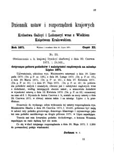 Landes-Gesetz- und Verordnungsblatt für das Königreich Galizien und Lodomerien sammt dem Großherzogthume Krakau 1871bl01 Seite: 37