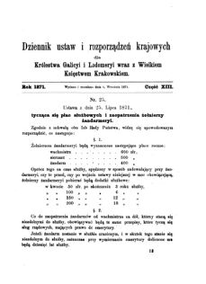 Landes-Gesetz- und Verordnungsblatt für das Königreich Galizien und Lodomerien sammt dem Großherzogthume Krakau 1871bl01 Seite: 41