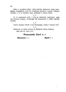 Landes-Gesetz- und Verordnungsblatt für das Königreich Galizien und Lodomerien sammt dem Großherzogthume Krakau 1871bl01 Seite: 42