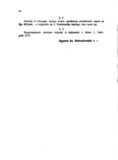 Landes-Gesetz- und Verordnungsblatt für das Königreich Galizien und Lodomerien sammt dem Großherzogthume Krakau 1871bl01 Seite: 44