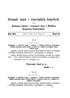 Landes-Gesetz- und Verordnungsblatt für das Königreich Galizien und Lodomerien sammt dem Großherzogthume Krakau 1871bl01 Seite: 5