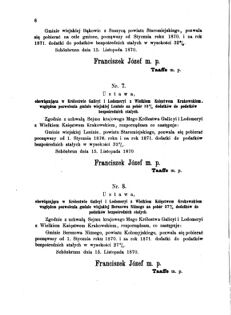 Landes-Gesetz- und Verordnungsblatt für das Königreich Galizien und Lodomerien sammt dem Großherzogthume Krakau 1871bl01 Seite: 6