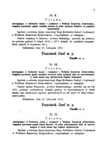 Landes-Gesetz- und Verordnungsblatt für das Königreich Galizien und Lodomerien sammt dem Großherzogthume Krakau 1871bl01 Seite: 7