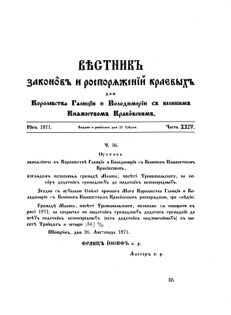 Landes-Gesetz- und Verordnungsblatt für das Königreich Galizien und Lodomerien sammt dem Großherzogthume Krakau 1871bl02 Seite: 143