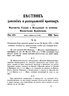 Landes-Gesetz- und Verordnungsblatt für das Königreich Galizien und Lodomerien sammt dem Großherzogthume Krakau 1871bl02 Seite: 31