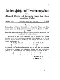 Landes-Gesetz- und Verordnungsblatt für das Königreich Galizien und Lodomerien sammt dem Großherzogthume Krakau 18720113 Seite: 9