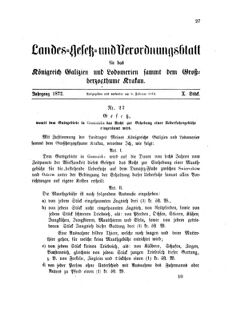 Landes-Gesetz- und Verordnungsblatt für das Königreich Galizien und Lodomerien sammt dem Großherzogthume Krakau 18720209 Seite: 15