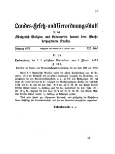 Landes-Gesetz- und Verordnungsblatt für das Königreich Galizien und Lodomerien sammt dem Großherzogthume Krakau 18720209 Seite: 25