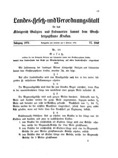 Landes-Gesetz- und Verordnungsblatt für das Königreich Galizien und Lodomerien sammt dem Großherzogthume Krakau 18720209 Seite: 3