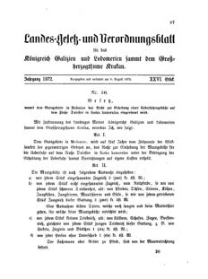 Landes-Gesetz- und Verordnungsblatt für das Königreich Galizien und Lodomerien sammt dem Großherzogthume Krakau 18720808 Seite: 1