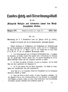 Landes-Gesetz- und Verordnungsblatt für das Königreich Galizien und Lodomerien sammt dem Großherzogthume Krakau 18720810 Seite: 1