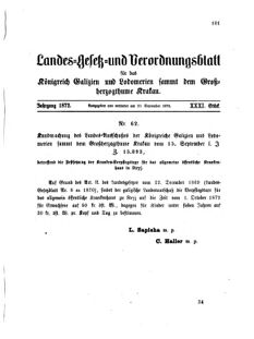 Landes-Gesetz- und Verordnungsblatt für das Königreich Galizien und Lodomerien sammt dem Großherzogthume Krakau