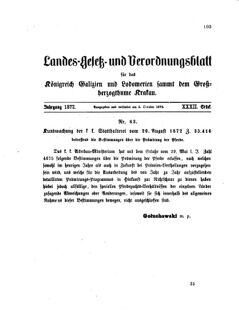 Landes-Gesetz- und Verordnungsblatt für das Königreich Galizien und Lodomerien sammt dem Großherzogthume Krakau 18721005 Seite: 1