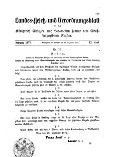 Landes-Gesetz- und Verordnungsblatt für das Königreich Galizien und Lodomerien sammt dem Großherzogthume Krakau