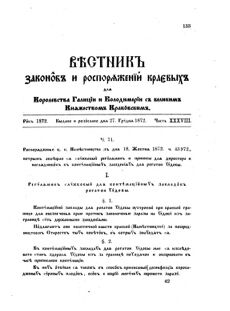 Landes-Gesetz- und Verordnungsblatt für das Königreich Galizien und Lodomerien sammt dem Großherzogthume Krakau 1872bl02 Seite: 133