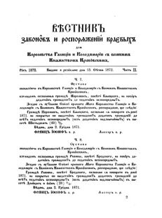 Landes-Gesetz- und Verordnungsblatt für das Königreich Galizien und Lodomerien sammt dem Großherzogthume Krakau 1872bl02 Seite: 5