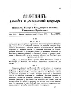 Landes-Gesetz- und Verordnungsblatt für das Königreich Galizien und Lodomerien sammt dem Großherzogthume Krakau 1872bl02 Seite: 89