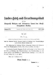 Landes-Gesetz- und Verordnungsblatt für das Königreich Galizien und Lodomerien sammt dem Großherzogthume Krakau