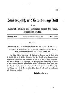 Landes-Gesetz- und Verordnungsblatt für das Königreich Galizien und Lodomerien sammt dem Großherzogthume Krakau 18730801 Seite: 1