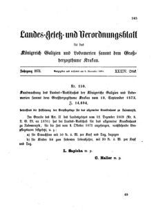 Landes-Gesetz- und Verordnungsblatt für das Königreich Galizien und Lodomerien sammt dem Großherzogthume Krakau