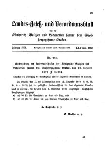 Landes-Gesetz- und Verordnungsblatt für das Königreich Galizien und Lodomerien sammt dem Großherzogthume Krakau 18731126 Seite: 3