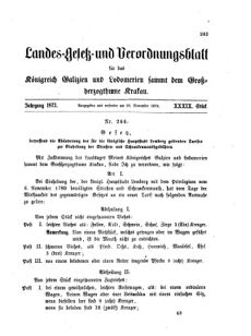 Landes-Gesetz- und Verordnungsblatt für das Königreich Galizien und Lodomerien sammt dem Großherzogthume Krakau 18731128 Seite: 1