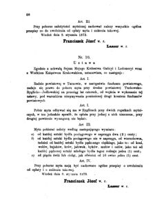 Landes-Gesetz- und Verordnungsblatt für das Königreich Galizien und Lodomerien sammt dem Großherzogthume Krakau 1873bl01 Seite: 10