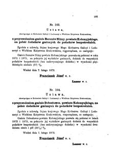 Landes-Gesetz- und Verordnungsblatt für das Königreich Galizien und Lodomerien sammt dem Großherzogthume Krakau 1873bl01 Seite: 101