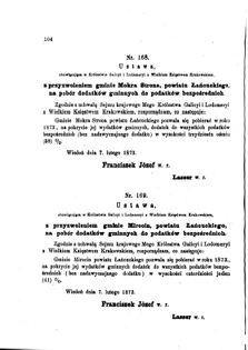 Landes-Gesetz- und Verordnungsblatt für das Königreich Galizien und Lodomerien sammt dem Großherzogthume Krakau 1873bl01 Seite: 104