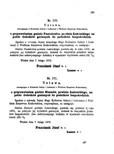 Landes-Gesetz- und Verordnungsblatt für das Königreich Galizien und Lodomerien sammt dem Großherzogthume Krakau 1873bl01 Seite: 105