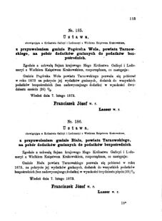 Landes-Gesetz- und Verordnungsblatt für das Königreich Galizien und Lodomerien sammt dem Großherzogthume Krakau 1873bl01 Seite: 113