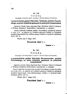 Landes-Gesetz- und Verordnungsblatt für das Königreich Galizien und Lodomerien sammt dem Großherzogthume Krakau 1873bl01 Seite: 120