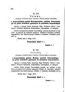 Landes-Gesetz- und Verordnungsblatt für das Königreich Galizien und Lodomerien sammt dem Großherzogthume Krakau 1873bl01 Seite: 122