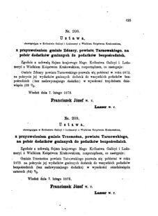 Landes-Gesetz- und Verordnungsblatt für das Königreich Galizien und Lodomerien sammt dem Großherzogthume Krakau 1873bl01 Seite: 125