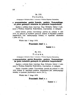 Landes-Gesetz- und Verordnungsblatt für das Königreich Galizien und Lodomerien sammt dem Großherzogthume Krakau 1873bl01 Seite: 126