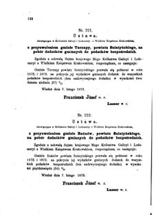 Landes-Gesetz- und Verordnungsblatt für das Königreich Galizien und Lodomerien sammt dem Großherzogthume Krakau 1873bl01 Seite: 132