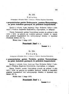 Landes-Gesetz- und Verordnungsblatt für das Königreich Galizien und Lodomerien sammt dem Großherzogthume Krakau 1873bl01 Seite: 133