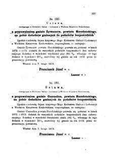 Landes-Gesetz- und Verordnungsblatt für das Königreich Galizien und Lodomerien sammt dem Großherzogthume Krakau 1873bl01 Seite: 137