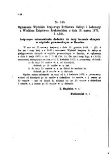 Landes-Gesetz- und Verordnungsblatt für das Königreich Galizien und Lodomerien sammt dem Großherzogthume Krakau 1873bl01 Seite: 144