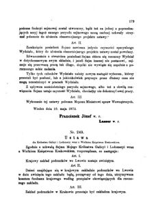 Landes-Gesetz- und Verordnungsblatt für das Königreich Galizien und Lodomerien sammt dem Großherzogthume Krakau 1873bl01 Seite: 179