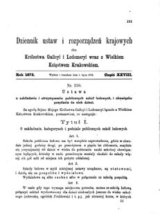 Landes-Gesetz- und Verordnungsblatt für das Königreich Galizien und Lodomerien sammt dem Großherzogthume Krakau 1873bl01 Seite: 181