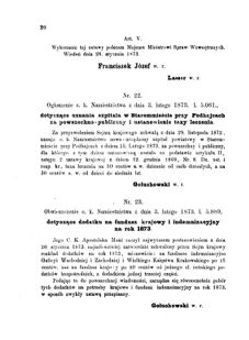 Landes-Gesetz- und Verordnungsblatt für das Königreich Galizien und Lodomerien sammt dem Großherzogthume Krakau 1873bl01 Seite: 20