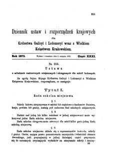 Landes-Gesetz- und Verordnungsblatt für das Königreich Galizien und Lodomerien sammt dem Großherzogthume Krakau 1873bl01 Seite: 215